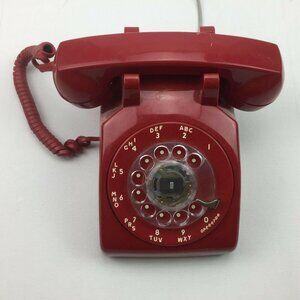 Stromberg Red Rotary Dial Telephone 1970s Collectible Home Decor Retro